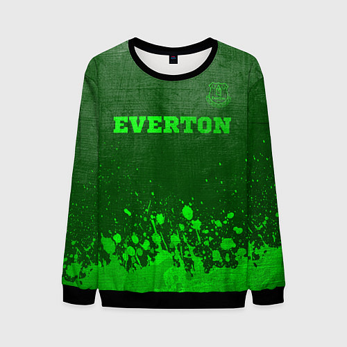 Мужской свитшот Everton - green gradient посередине / 3D-Черный – фото 1