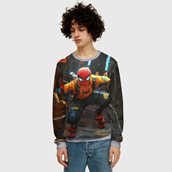 Свитшот мужской Человек паук бежит, цвет: 3D-меланж — фото 2