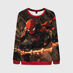 Свитшот мужской Человек паук скользит, цвет: 3D-красный