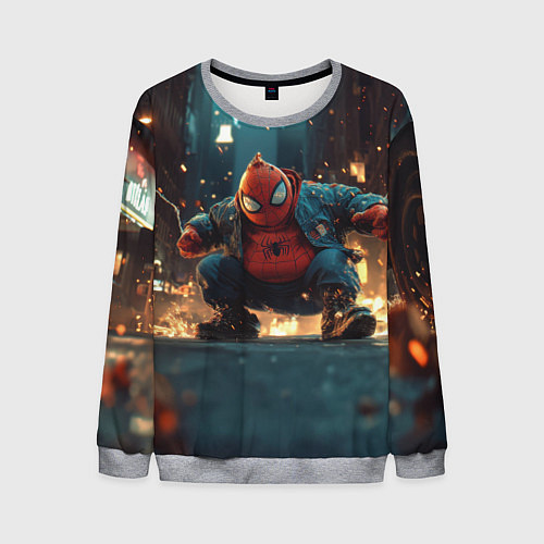 Мужской свитшот Толстый человек-паук / 3D-Меланж – фото 1
