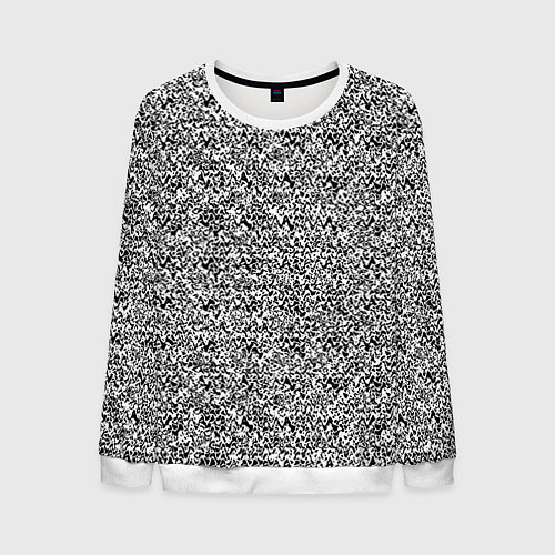 Мужской свитшот Чёрно-белый текстурный / 3D-Белый – фото 1