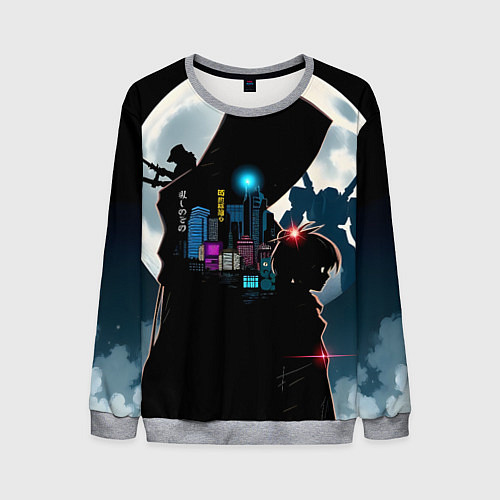Мужской свитшот Разные герои аниме / 3D-Меланж – фото 1