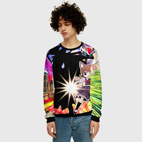 Мужской свитшот Фанату аниме / 3D-Черный – фото 3
