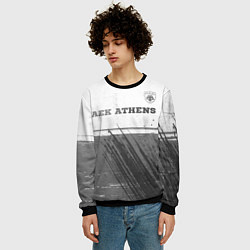 Свитшот мужской AEK Athens - white gradient посередине, цвет: 3D-черный — фото 2