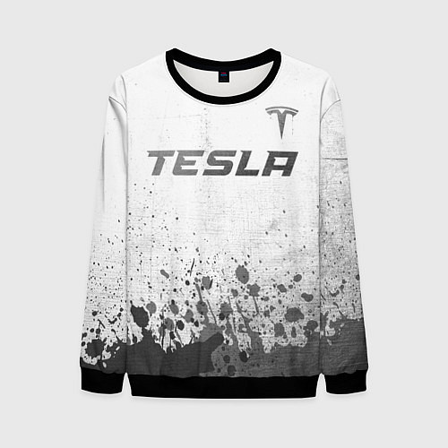 Мужской свитшот Tesla - white gradient посередине / 3D-Черный – фото 1