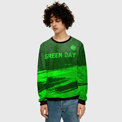 Свитшот мужской Green Day - green gradient посередине, цвет: 3D-черный — фото 2