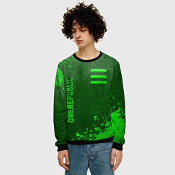 Свитшот мужской OneRepublic - green gradient вертикально, цвет: 3D-черный — фото 2