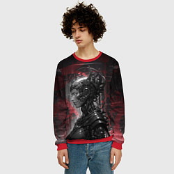 Свитшот мужской Футуристичная кибернетическая жница, цвет: 3D-красный — фото 2