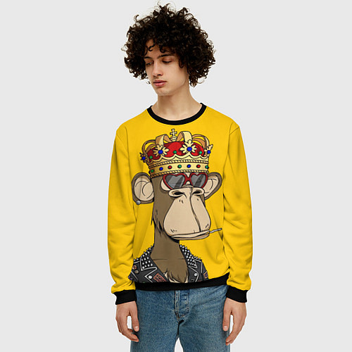 Мужской свитшот NFT ape king / 3D-Черный – фото 3