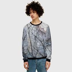 Свитшот мужской Прожилки листьев, цвет: 3D-черный — фото 2