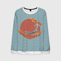 Свитшот мужской Рыба карпы кои, цвет: 3D-белый