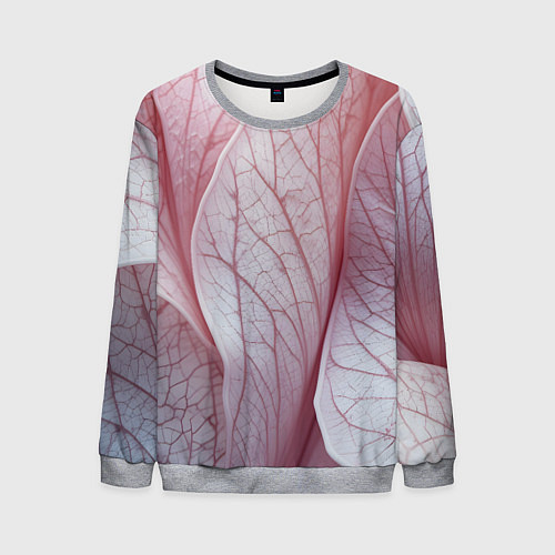 Мужской свитшот Розовые листья / 3D-Меланж – фото 1