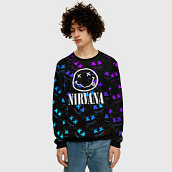 Свитшот мужской Nirvana x marshmello neon, цвет: 3D-черный — фото 2