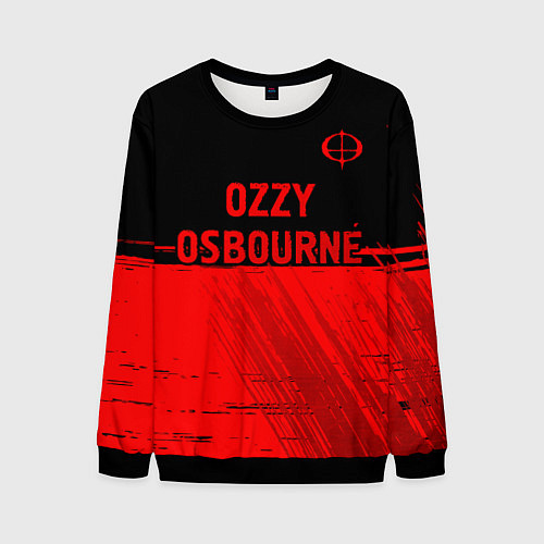 Мужской свитшот Ozzy Osbourne - red gradient посередине / 3D-Черный – фото 1