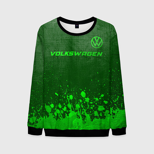 Мужской свитшот Volkswagen - green gradient посередине / 3D-Черный – фото 1