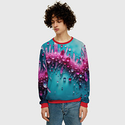 Свитшот мужской Розовые кристаллы, цвет: 3D-красный — фото 2