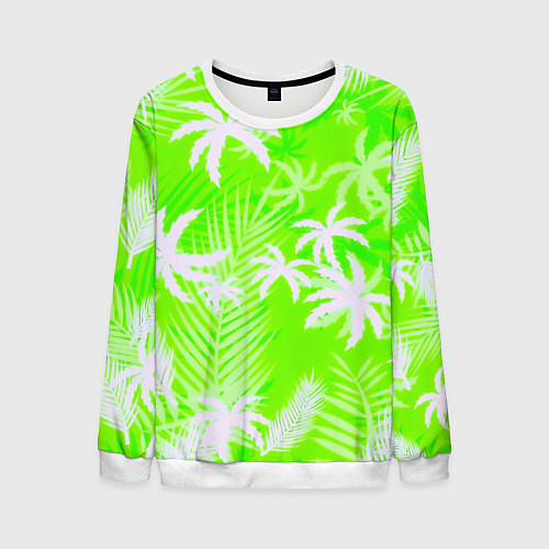 Мужской свитшот Кислотные тропики / 3D-Белый – фото 1
