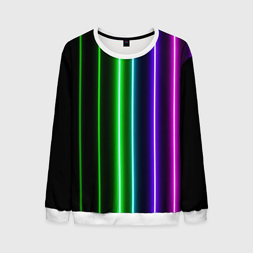 Мужской свитшот Neon lines / 3D-Белый – фото 1