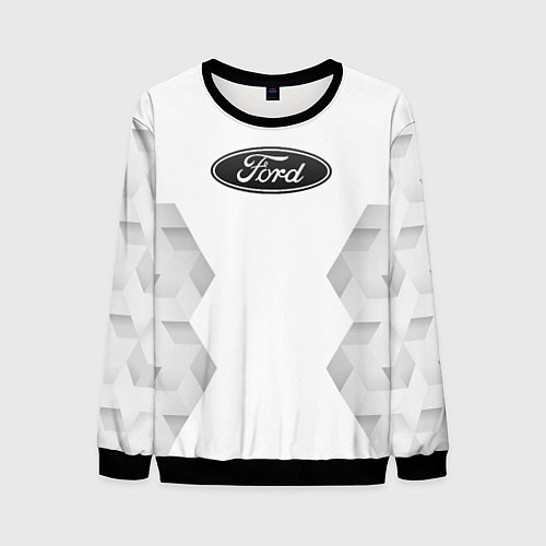 Мужской свитшот Ford white poly / 3D-Черный – фото 1