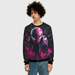Свитшот мужской Человек-паук и розовая краска, цвет: 3D-черный — фото 2