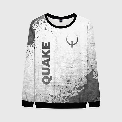 Мужской свитшот Quake - white gradient вертикально / 3D-Черный – фото 1