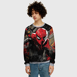 Свитшот мужской Человек-паук и красная краска, цвет: 3D-меланж — фото 2