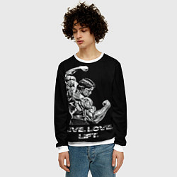 Свитшот мужской Арнольд - живи люби расти, цвет: 3D-белый — фото 2