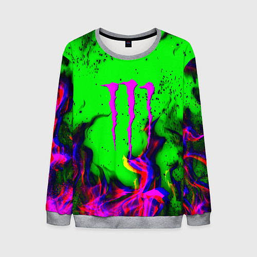 Мужской свитшот Monster Energy flame / 3D-Меланж – фото 1