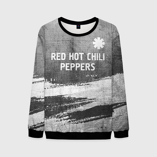 Мужской свитшот Red Hot Chili Peppers - grey gradient посередине / 3D-Черный – фото 1