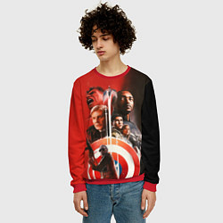 Свитшот мужской Капитан Америка Новый мир, цвет: 3D-красный — фото 2