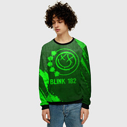 Свитшот мужской Blink 182 - green gradient, цвет: 3D-черный — фото 2