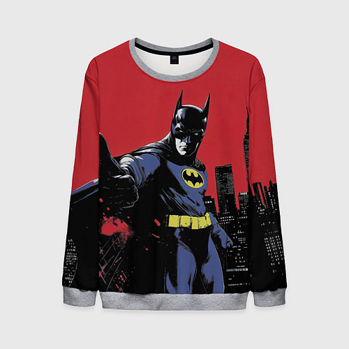 Мужской свитшот Бэтмен показывает класс / 3D-Меланж – фото 1