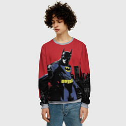 Свитшот мужской Бэтмен показывает класс, цвет: 3D-меланж — фото 2