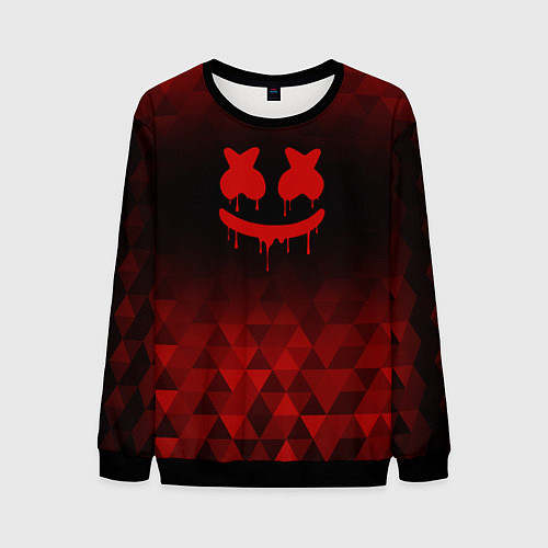 Мужской свитшот Marshmello red poly / 3D-Черный – фото 1