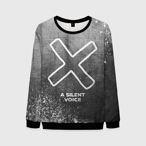 Мужской свитшот A Silent Voice - grey gradient / 3D-Черный – фото 1