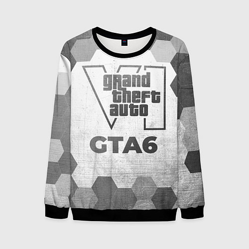 Мужской свитшот GTA6 - white gradient / 3D-Черный – фото 1