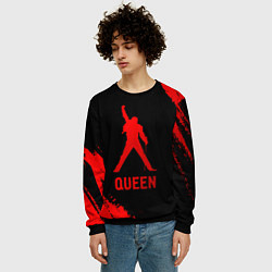 Свитшот мужской Queen - red gradient, цвет: 3D-черный — фото 2