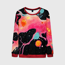 Свитшот мужской Розовая текстура в черном, цвет: 3D-красный