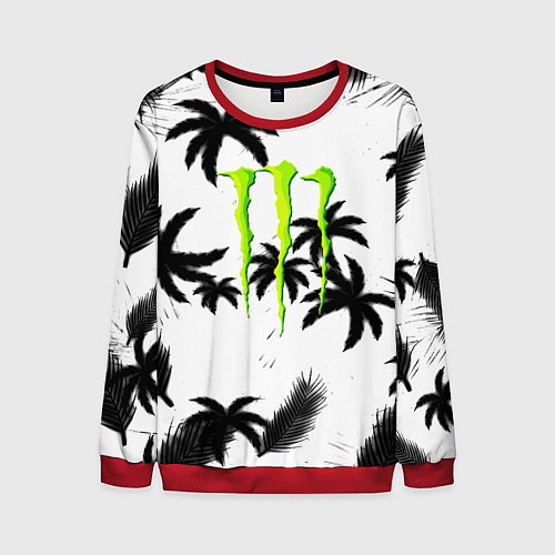 Мужской свитшот Monster energy пальмы / 3D-Красный – фото 1