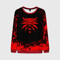 Свитшот мужской Ведьмак красные краски, цвет: 3D-красный