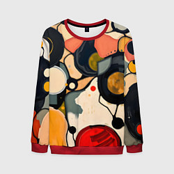 Свитшот мужской Абстракция с кругами и краской, цвет: 3D-красный