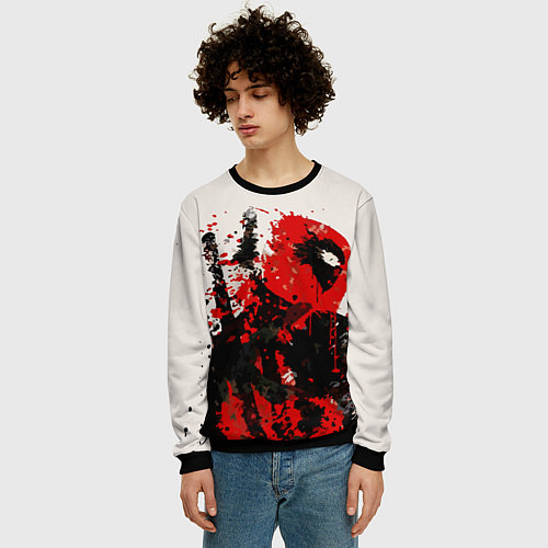 Мужской свитшот Дэдпул брызги / 3D-Черный – фото 3