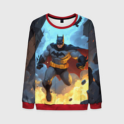 Свитшот мужской Бэтмен в прыжке, цвет: 3D-красный