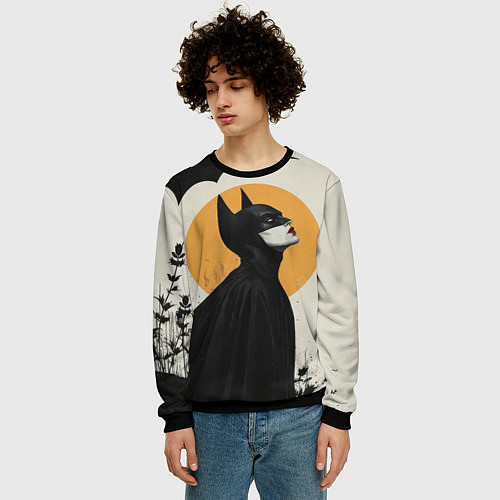 Мужской свитшот Девушка Бэтмен / 3D-Черный – фото 3