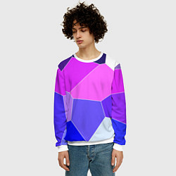 Свитшот мужской Сине-розовый крупные фрагменты, цвет: 3D-белый — фото 2