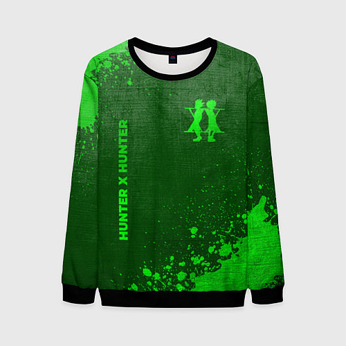 Мужской свитшот Hunter x Hunter - green gradient вертикально / 3D-Черный – фото 1