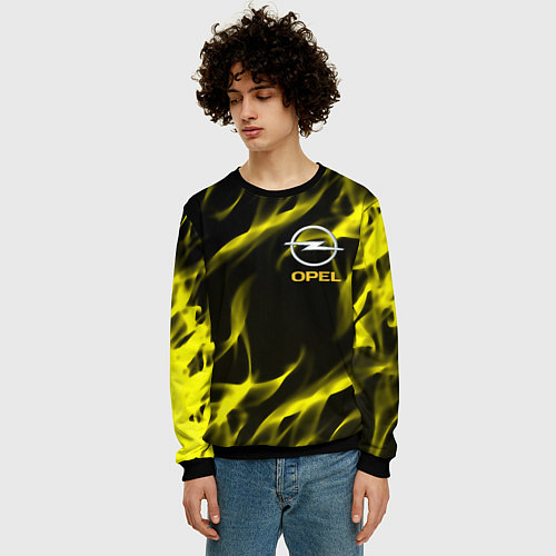 Мужской свитшот Opel огненный стиль / 3D-Черный – фото 3