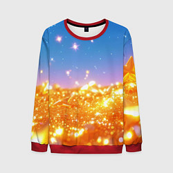 Мужской свитшот Золотые шарики на голубом фоне