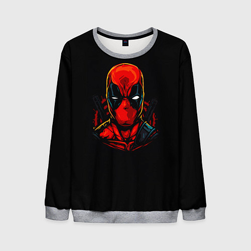 Мужской свитшот Дэдпул злость / 3D-Меланж – фото 1