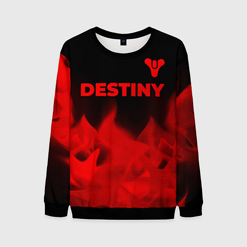 Мужской свитшот Destiny - red gradient посередине / 3D-Черный – фото 1